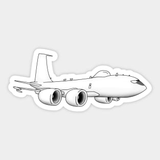 E-6 Mercury TACAMO Military Jet Aircraft Cartoon Illustration Sticker